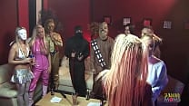 This costume party is all about group sex as a couple of milfs are getting their pussies filled This costume party is all about group sex as a couple of milfs are getting their pussies filled