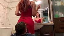Mistress Sofi in Red Dress Use Chair Slave Ignore Facesitting Femdom Preview