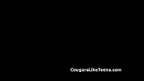 Gorgeous blonde teen gets her shaved pussy licked by big ass cougar Gorgeous blonde teen gets her shaved pussy licked by big ass cougar