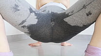 Anya wetting her gray pants with her tits out in different positions Anya wetting her gray pants with her tits out in different positions