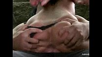 Cuffed slut fucked in a park