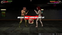 Adeline Vauj VS The Cat Naked Fighter 3D