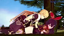 Amber and Fischl Amy and Aether intense sex Genshin Impact Hentai Amber and Fischl Amy and Aether intense sex Genshin Impact Hentai