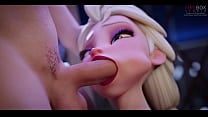 Elsa Blows and Swallows  Animated   Frozen 