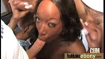 Naughty black wife gang banged by white friends 21