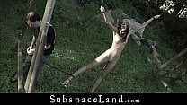 Hairy naked pussy outdoors tied and buttocks whipped Hairy naked pussy outdoors tied and buttocks whipped