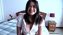 Cute fat Thai girl loves to suck cock and get fucked doggy style