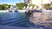 THE HARDBODY ITALIAN PORNSTAR DOING LAPS IN THE POOL