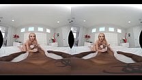 Naughty America VR blondes in stockings with big tits fucking black dudes