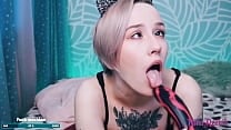 Ultimate AHEGAO Masturbation Pov Blowjob Double Dildo Sucking