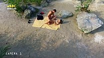 Nude beach sex voyeurs video taken by a drone