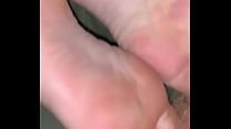 Cum on her feet