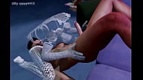An invisible girl wearing a white lace outfit living lace outfit kneeling and giving a man oral sex  An invisible girl wearing a white lace outfit living lace outfit kneeling and giving a man oral sex