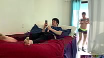 Voyeur stepmom fucks stepson after catching him masturbating Voyeur stepmom fucks stepson after catching him masturbating