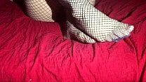 Hot Fishnets Footjob with Electro Music Hot Fishnets Footjob with Electro Music