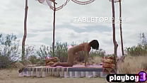 Hot babe with perfect big ass and nice boobs enjoyed passion yoga outdoor Hot babe with perfect big ass and nice boobs enjoyed passion yoga outdoor