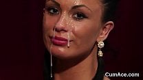Frisky babe gets sperm shot on her face swallowing all the spunk Frisky babe gets sperm shot on her face swallowing all the spunk