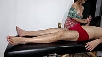 He managed to take off the masseuse 039 s clothes and convince her to give him a blowjob and sit on him
