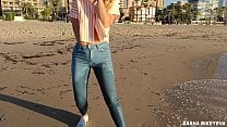 Wet shoot on a public beach with Crazy Model Risky outdoor masturbation Foot fetish Pee in jeans Wet shoot on a public beach with Crazy Model Risky outdoor masturbation Foot fetish Pee in jeans