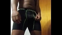 Sexy Black Alpha male in boxer shorts MrMaskOG flashes dick Sexy Black Alpha male in boxer shorts MrMaskOG flashes dick