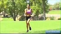 Naughty teenager brunette teen Mya masturbate with glass sex toy outdoor on the grass Naughty teenager brunette teen Mya masturbate with glass sex toy outdoor on the grass