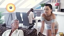 DADDY4K Boy works on computer while his GF seduces guys old daddy