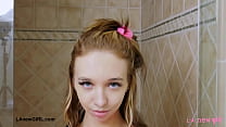 Sweet blonde model took a shower