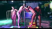 Four beautiful twinks engage in an exquisite and kinky hard sex adventure In an avantgarde nightclub two dominant masters use two submissive slaves With a lot of bondaghe spanking and hard fuck they amuse themselves P1 Continues on Xvideos RED