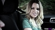 Aubrey Sinclair blowjob the drivers thick cock Aubrey Sinclair blowjob the drivers thick cock