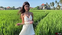 Cute rice picker prefers to be paid with Sex for her work