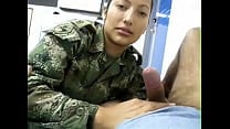 Female Soldier sucks my cock in uniform more at horncam666 net