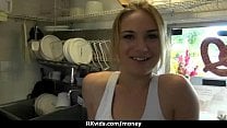 Amateur hottie takes cash for public sex 7