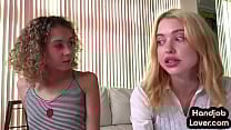 Tiny teen learning dirty talking POV HJ by her BFF in 3some Tiny teen learning dirty talking POV HJ by her BFF in 3some