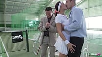 Nymphomaniac Tennis Girl talk two Big Dick Boys to Fuck her Anal and DP before massive Cumshot on Court Nymphomaniac Tennis Girl talk two Big Dick Boys to Fuck her Anal and DP before massive Cumshot on Court