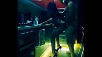 Beautiful slender wife in erotic bodysuit rough fucked in the kitchen in all positions