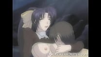 Busty hentai teen fucks her man on the beach Busty hentai teen fucks her man on the beach