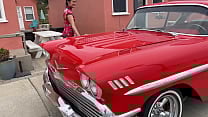 Viva Athena in Classic Car 1958 Impala