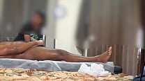 Dick flashing to massage lady in Thailand