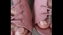 Frosted feet pink suede heels Frosted feet pink suede heels