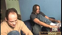 Ebony gets group cumshots 24