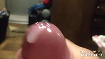 Me stroking my cock shooting a huge load
