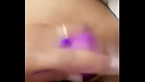 Girl playing with toy until she cums hard