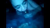 White Seattle slut sucks BBC in hot tub