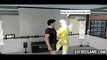 This big tit 3D yellow angel is sucking cock
