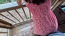 redhead slut grinds on cock outdoors