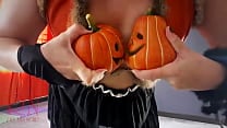 HALLOWEEN 2021 Witch in a sexy red suit Red haired witch with pumpkins and a broom Regina Noir HALLOWEEN 2021 Witch in a sexy red suit Red haired witch with pumpkins and a broom Regina Noir