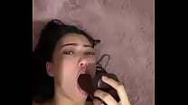 Latina teen deepthroats a thick dildo Latina teen deepthroats a thick dildo