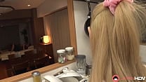Japanese housewife sucks dick in the kitchen uncensored