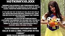 Cute princess Hotkinkyjo take balls in ass amp anal prolapse in the forest