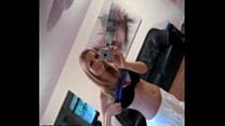 Hot blond teen flashes the mirror